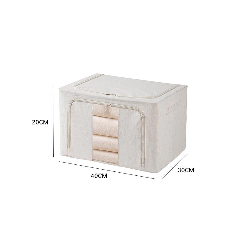 Large Fabric Canvas Folding Storage Bin for Clothes and Wardrobe Organization As Shown