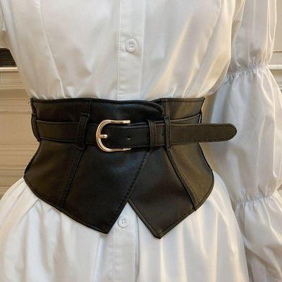 Elastic Black Wide Women's Belt: Versatile Decorative Design for Skirts, Coats, Sweaters, and More