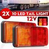 New 1/2PCS 12V Rear Stop LED Lights Tail Brake Indicator Truck Van Lamp Trailer Light Waterproof For Trailer Caravans Boats