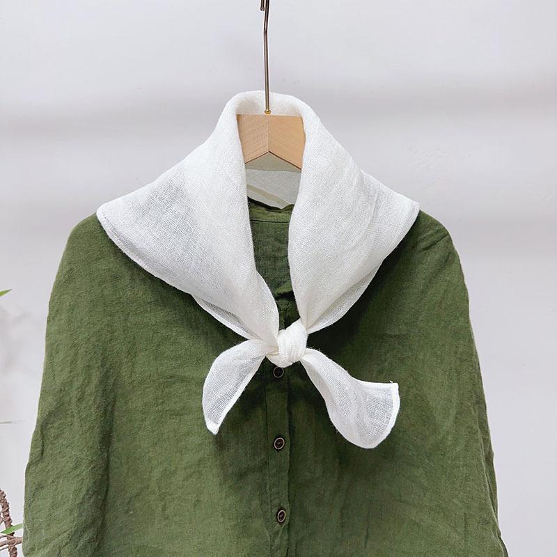 Thin Cotton And Linen Solid Color Square Scarf Plaid Square Scarf Women'S Summer Neck Protection Small Silk Scarf Accessories Small Scarf