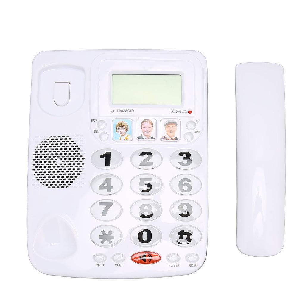 Corded Phone Dual Port Clear Sound Last Number Function Volume Desktop Landline Phone