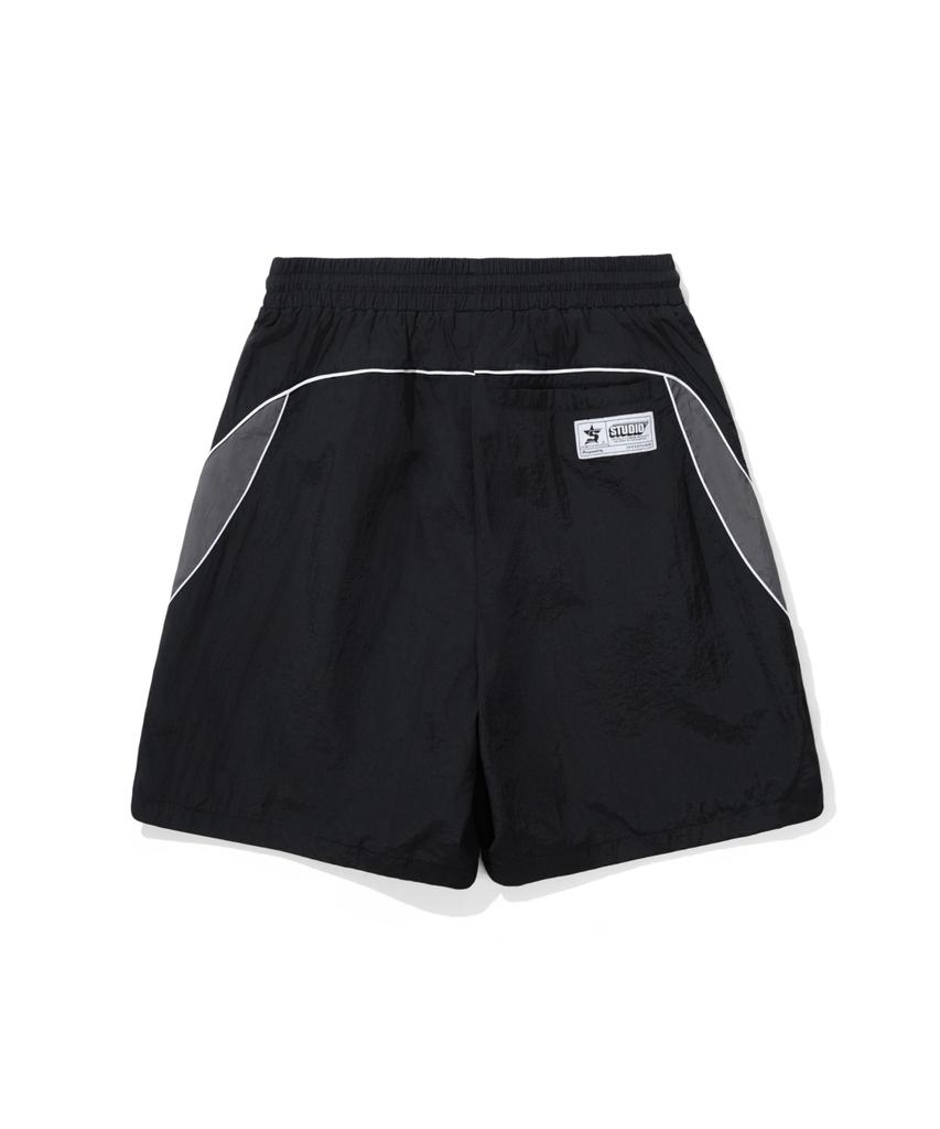 1993STUDIO Nylon Color Block Shorts_Black
