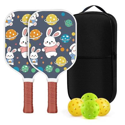 Children's Cartoon Fiberglass Pickleball Paddle Set