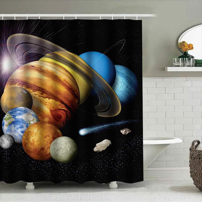 Modern Bathroom Decor: Luxury Marble Pattern Shower Curtain with Silver Grommets for Tub Bathtub Black White Striped Waterproof