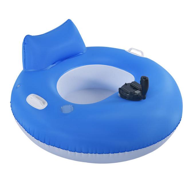 A floating electric inflatable boat featuring a circular foldable electric swimming ring, inflatable water motorboat