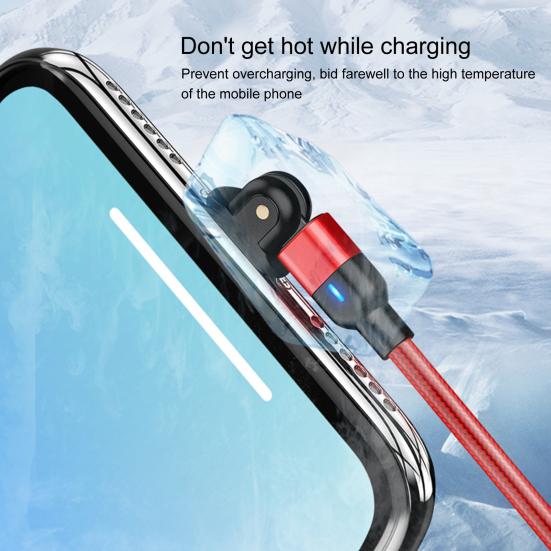 Data Cable Anti-winding Braided Nylon Rope Type-C 180 Degree Rotation Charging Cord for Phone