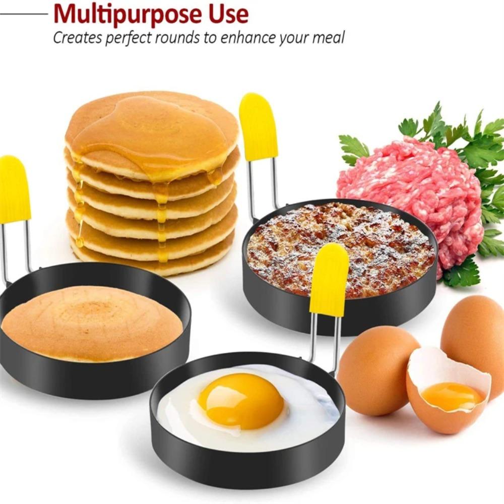 2/4pcs Omelette Fried Egg Shaper Stainless Steel Egg Rings Portable Frying Eggs Cooker  Home