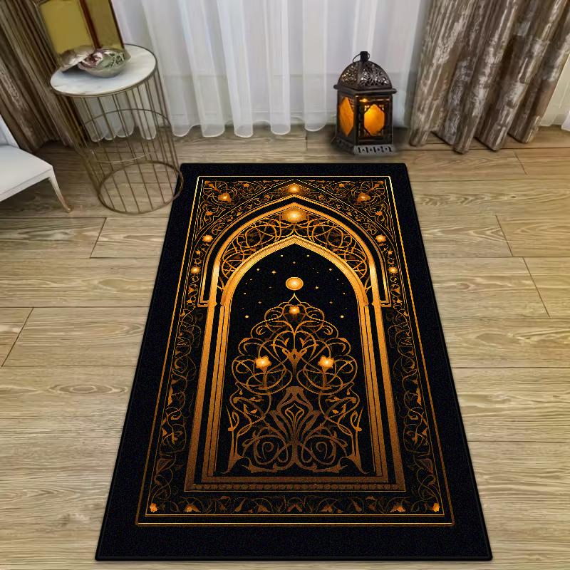 Islamic Ramadan Luxury Prayer Mat for Prayer Room Muslim Festival Soft Indoor Mats Children's Easy Clean Non-slip Rug gift