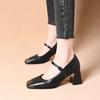 Scarpe Mary Jane da Donna Moda Punta Quadrata Antiscivolo Comode Décolleté Eleganti Versatili Fibbia Tacco Alto Zapatos Mujer