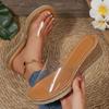 Fashion Wedge Heel Transparent Pvc Sandals Women 2025 Plus Size Thick Bottom Summer Slippers Woman Platform Outdoor Slides Female 36-43