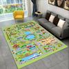 Highway City Traffic Cartoon Area Rug,Carpet Rug for Living Room Playroom Children's Bedroom Decor,Kid Game Non-slip Floor Mat
