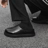 2025 neue Herren-Faulenzerschuhe einfache Fußlederschuhe Herren vielseitige schwarze Einschlupf-Freizeitschuhe 18887-J