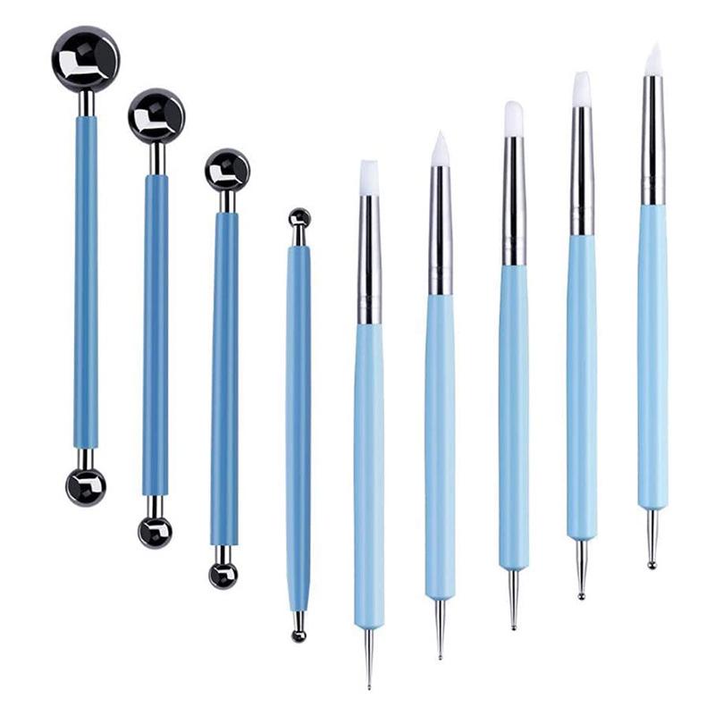 Exclusive Pottery Sculpting Tools: Steel Ball Rod & Silicone Pen Carving Set