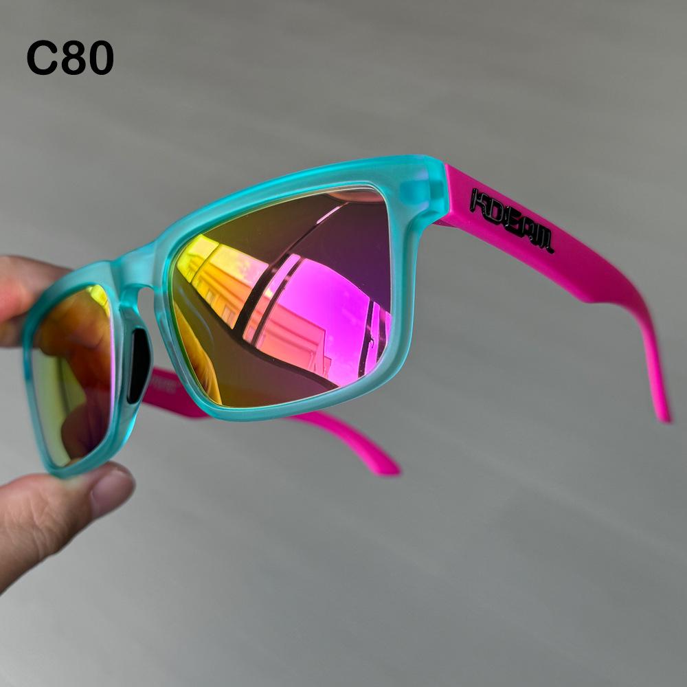KDEAM Brand Men Square Polarized Sunglasses Colorful Design Cool Fashion Women Shades Summer Sun Glasses Mirrored Coating Lens