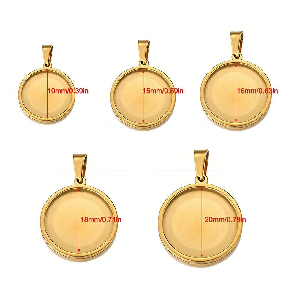 5pcs Blank Pendant Charms Round Blank Pendant Trays Versatile Tray Setting  Jewelry Making