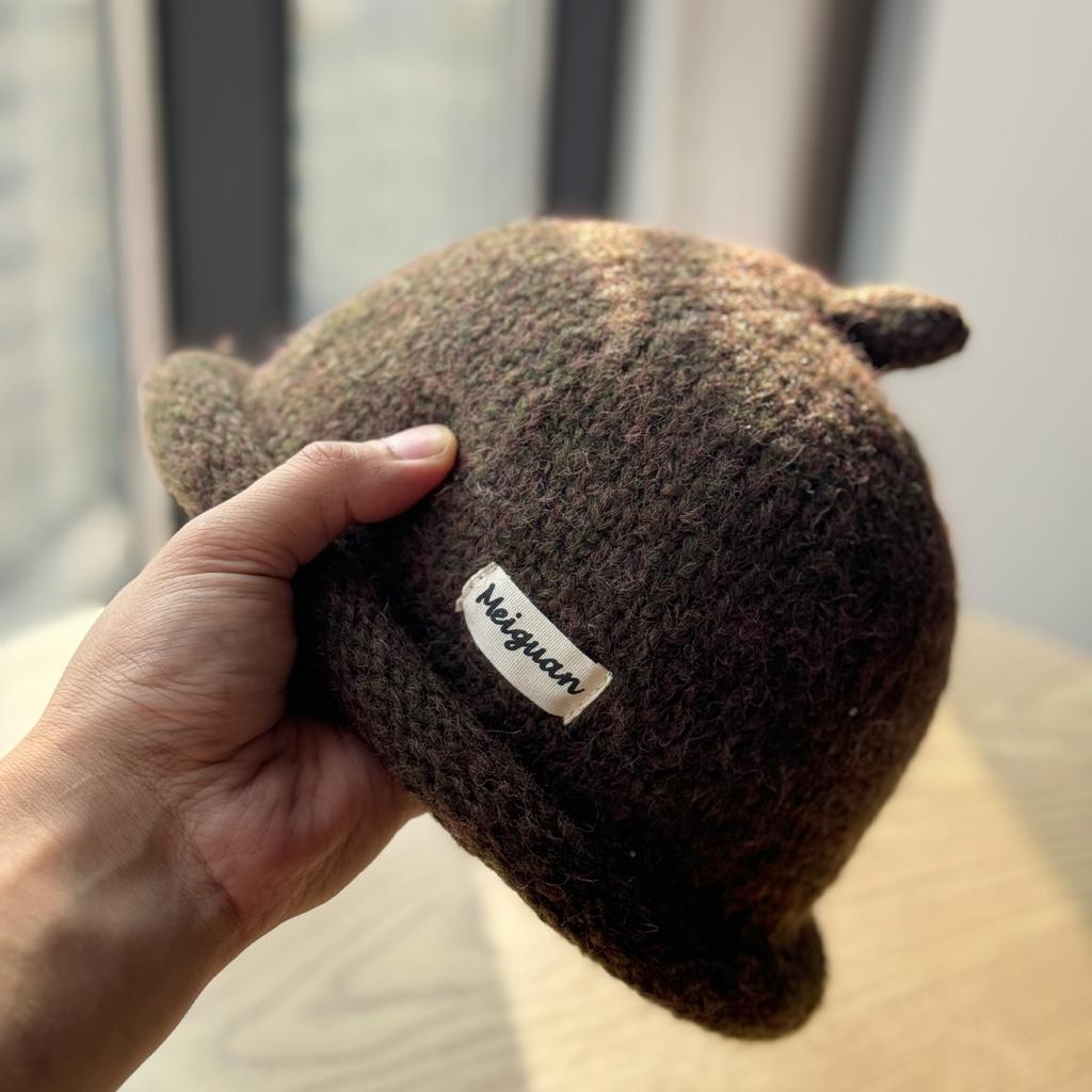 New Ins Solid Color Versatile Letter Landlord Hat Warm Windproof Small Fisherman Hat Showing Face