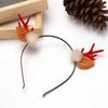 Japanese & Korean Style Flocked Coral Antler Ears Hair Clip for Christmas Photo Shoots