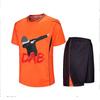 Ensemble Sport Enfant DAB – T-Shirt Anti-Transpirant + Short Noir – 100% Polyester - - Orange