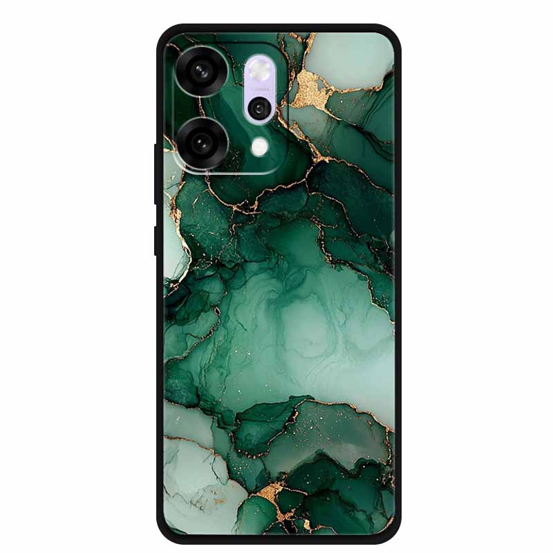 Funda de Dibujos Animados Para OPPO Reno 14 Pro Funda de Teléfono Suave de Silicona Para OPPO Reno14Pro Negra TPU Protectora Carcasa Trasera Mármol Para