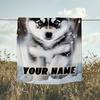 1PC Custom Name Winter Husky Paws outdooor Flannel blankets Throw Blanket All-Season Throw Gift Bedspread for Couch, Bed, Camping Holiday Birthda