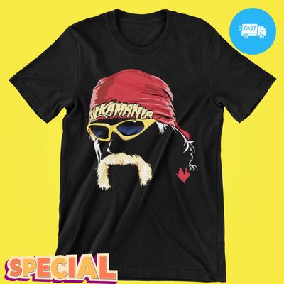 Hulk Hogan Duża Twarz Hulkamania WWF WWE WCW Koszulka Graficzna Premium BlendWYPRZEDAŻ Koszulka Unisex