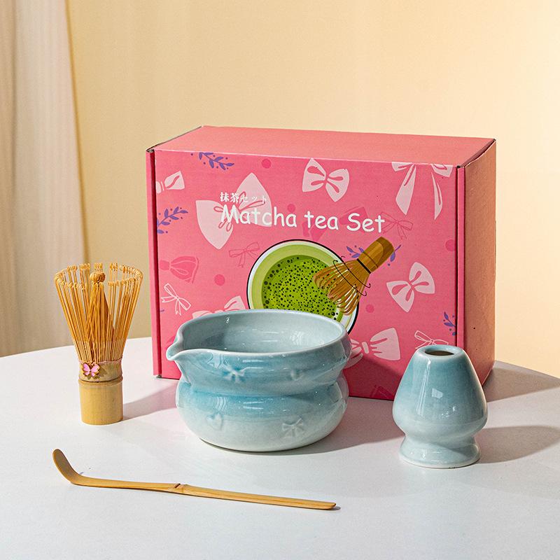 Matcha Set Matcha Whisk Set, Ceramic Matcha Set 7 Pcs Matcha Kit for Matcha Lovers (Cherry Blossom Pattern) Matcha kit