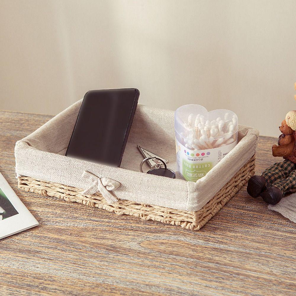 Französische Stil Handgefertigte Rattan Aufbewahrungskörbe Rechteckig Geflochten Aufbewahrungsschale Brot