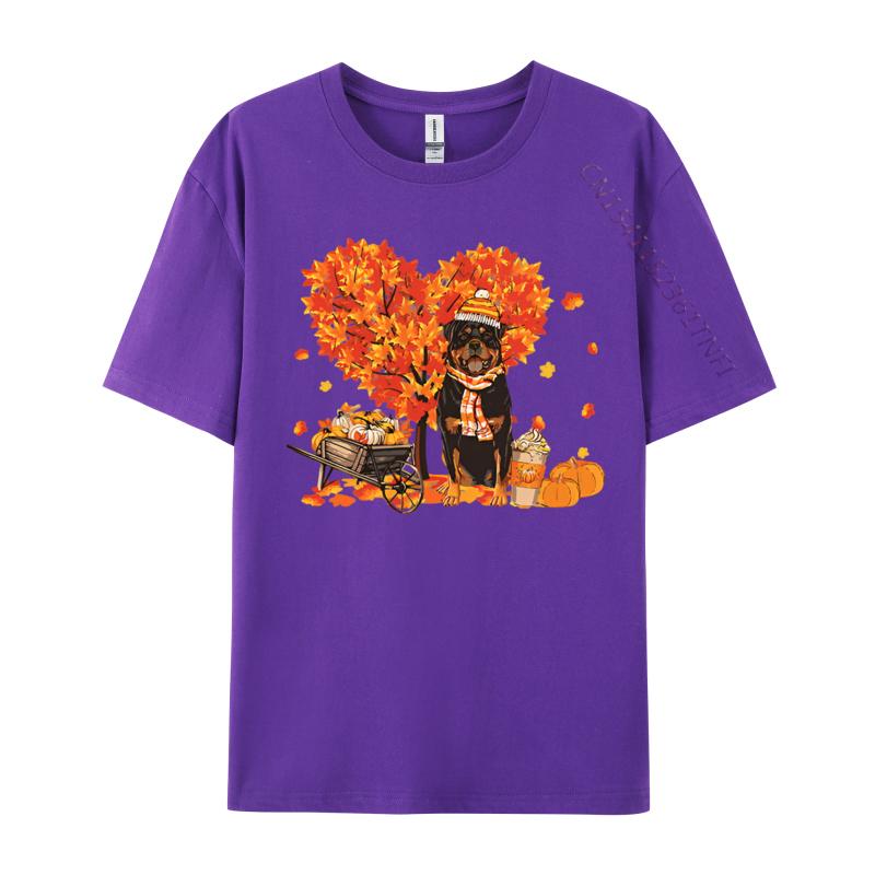 Rottweiler Rottie Autumn Tree Fall Tshirt Unisex Printed Tshirts Gifts Tees Shirt Male Cotton Clothing