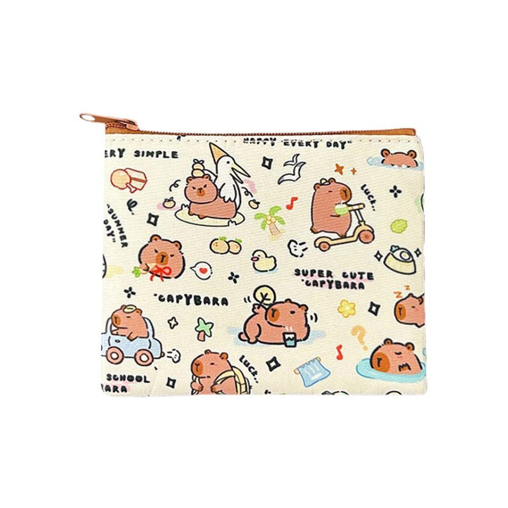 Cute Capybara Coin Purse Portable Waterproof Storage Bag Cartoon Mini Key Bag Small Wallet