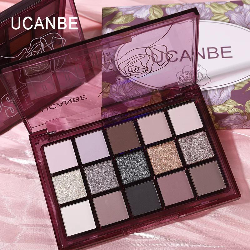 Ucanbe Cool 15 Colors Rose Pink Shimmer Eyeshadow Palette