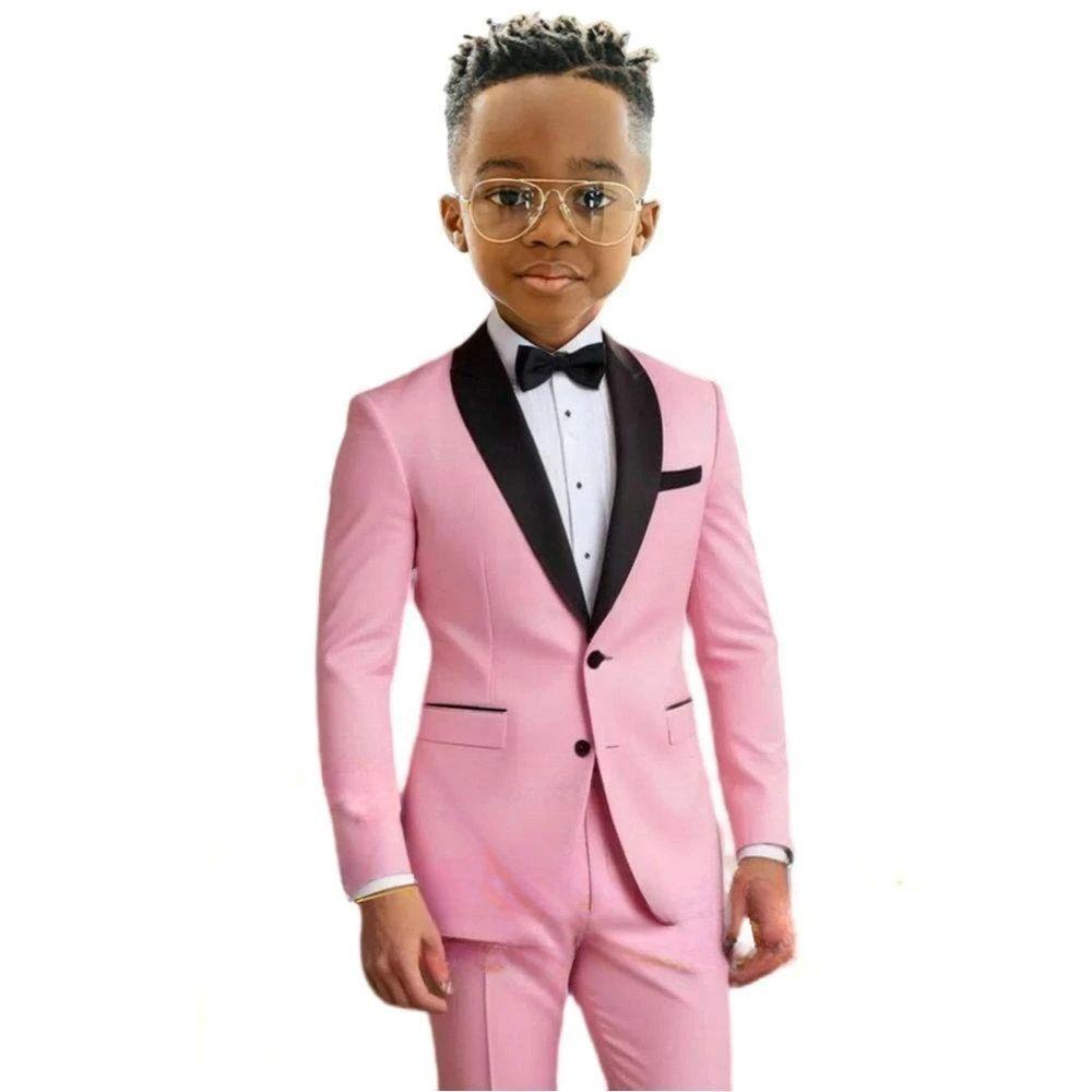 Completo Grigio da Ragazzo Set 2 Pezzi Giacca Pantaloni Smoking da Bambino per Matrimonio Vestito Festivo Blazer da Ragazzo Abbigliamento Personalizzato