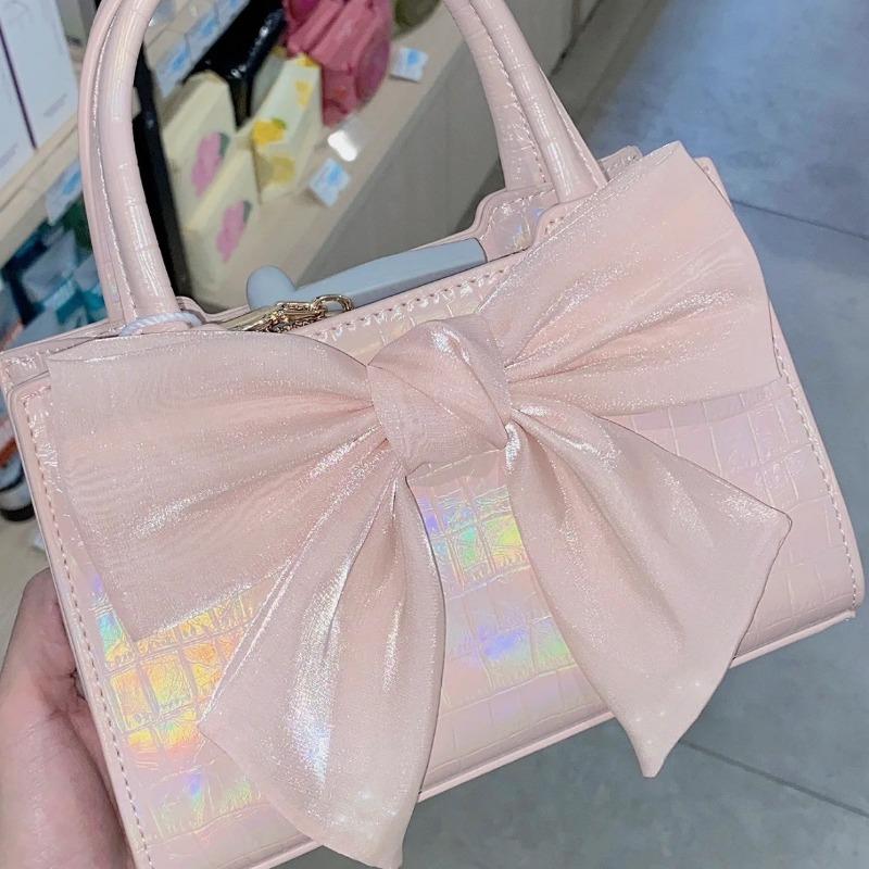 Fashion Women's Purse Handbags Bowknot Female Underarm Bags Sweet Girl's Small Square Shoulder Messenger Bag