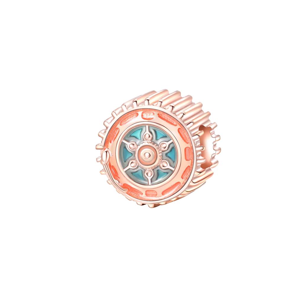 Original Copper Colorful Charms Snowflake Heart Lock Key Earrings Beads For Necklace Diy Bracelet Present Jewellery