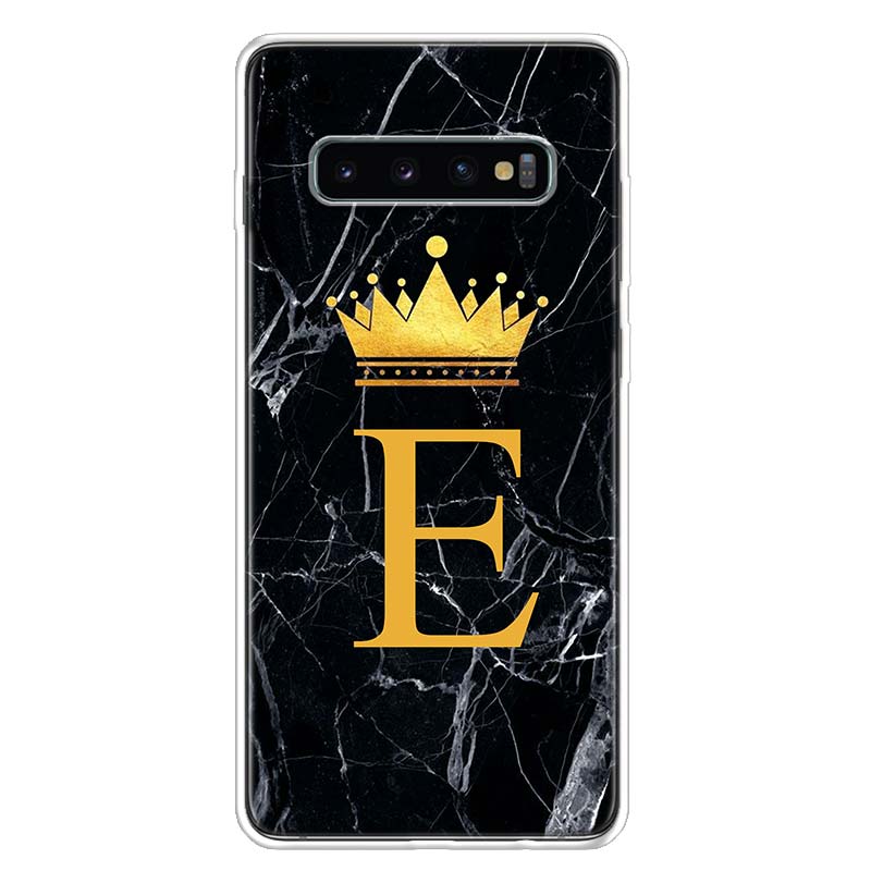 Literă Alphabet Crown AJ Husă pentru telefon pentru Samsung Galaxy S10 Plus S20 FE S21 S22 Ultra S10E S9 S8 + S7 Edge J4 Carcasă