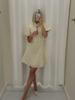 Retro Polka Dot Mini A-line Dress Women Elegant Stand Collar Puff Short Sleeve Waist-cinching Dresses Lady Party Robe 2026 New