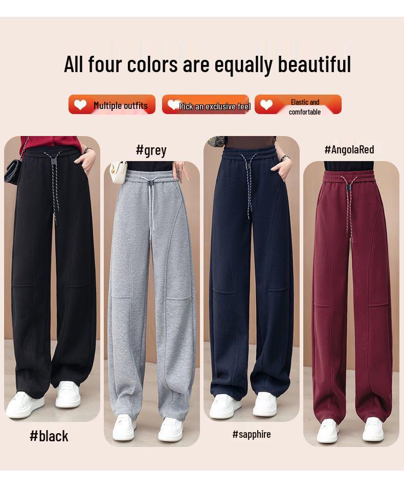 Women's Yellow Straight-Leg Sporty Casual Sweatpants - Spring/Autumn 2025 Collection