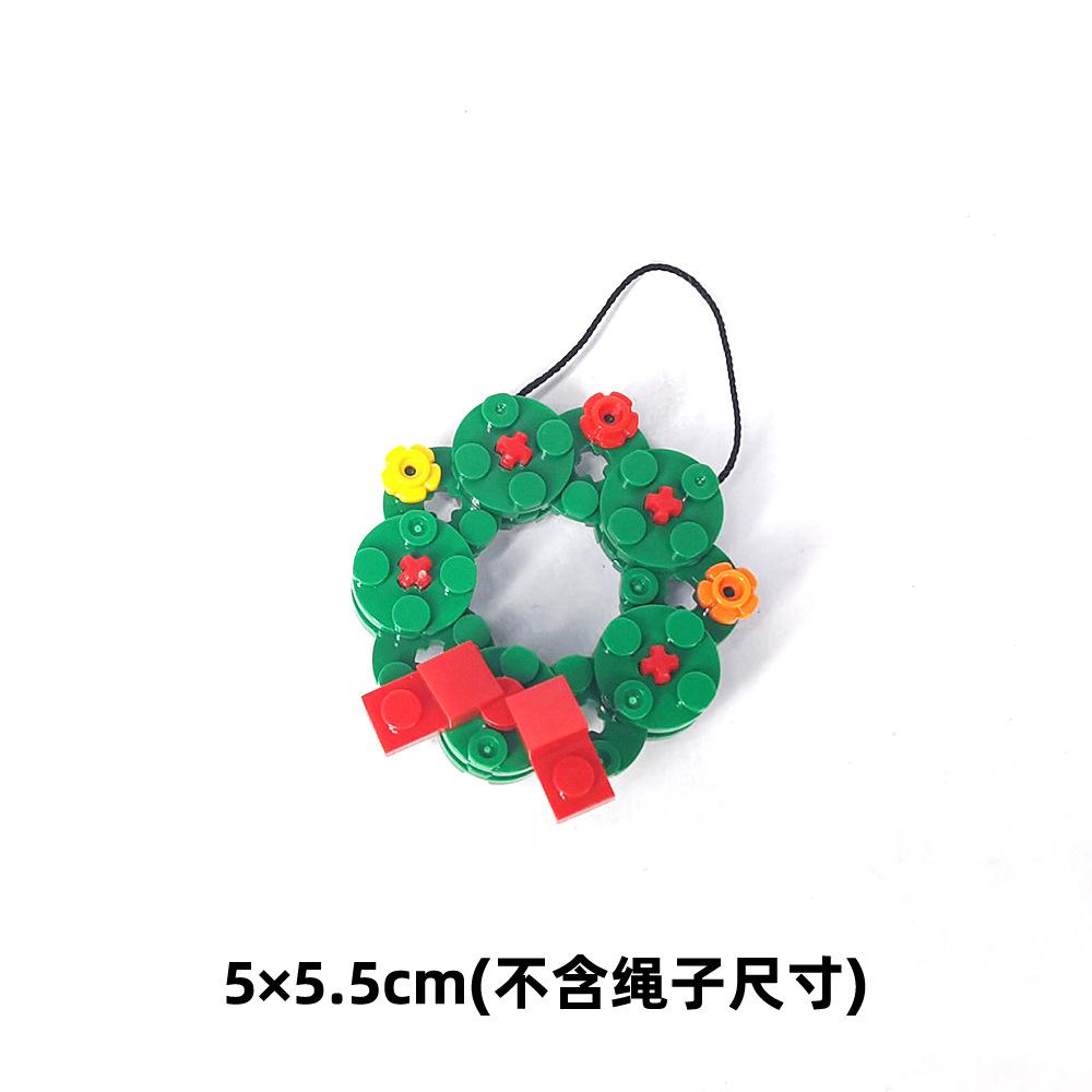 Compatible Christmas Sleigh Santa Husky Mosaic Small Particle Building Block Toy