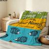 1PC Animal Parade Custom Name Patterned Flannel Blanket Suitable For All Seasons for Home Decor Warmth and Comfort Gifts Holiday Gift