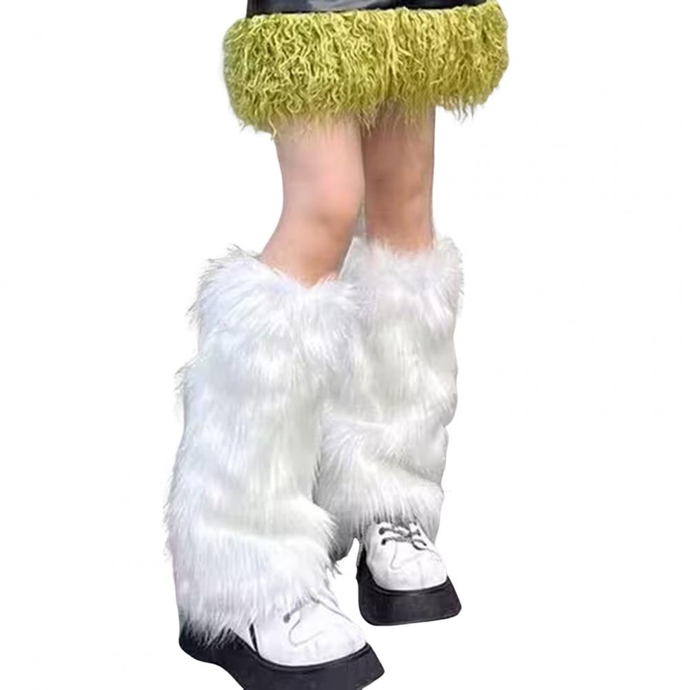 Faux Fur Foot Warmers Kawaii Girls Socks Fashion Plush Legging Sexy Women's Pile Up Socks Snow Boots Covers Thickened Leg Warmer