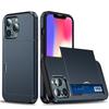 Case For iPhone 16e 15 14 13 12 11 16 Pro Max Mini XS XR 7 8 Plus SE Slide Wallet Card Slot Hard PC Heavy Duty Protective Cover