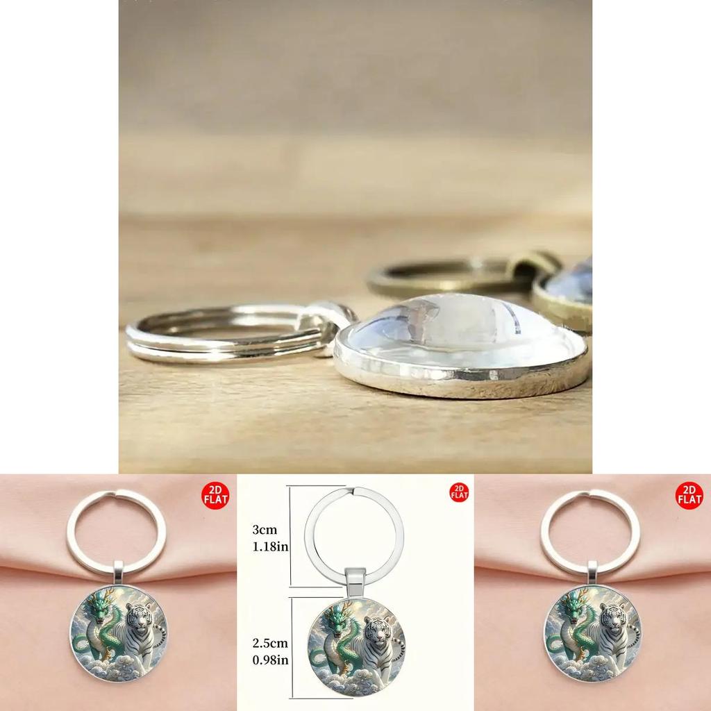 Mythical Dragon Keychain With Glass Pendant For Party Gift And Friendship
