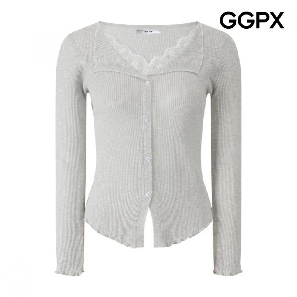 Ggpx New York Lace Contrast Rib Rolling Knit Gq5kp025f sky blue/F