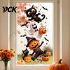Easy Apply Home Decor Stickers Halloween Window Clings,PVC Waterproof Static Decals, Removable Festive Wall Stickers, Flexible Coverings Animals/Ghost