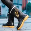 Non Slip Plus Big Size Half High Male Shoes Round Toe Fashion Wear-resistant Original Work Galoshes for City Men's Rain Boots