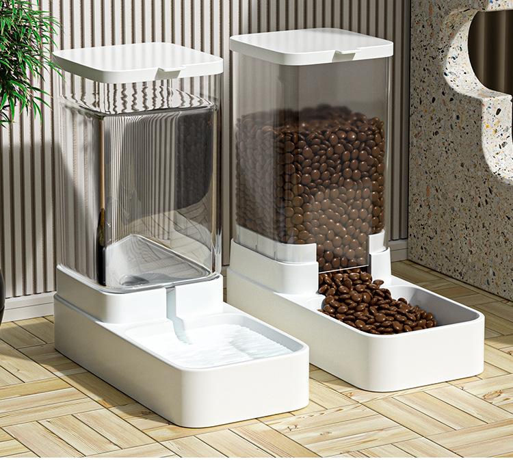 Large Capacity Automatic Gravity Pet Feeder and Water Dispenser Dual Bowl Leak Proof for Cats Dogs Home Travel Feeding Station