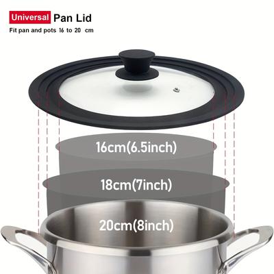 Universal Pot Lid Silicone Pots Covers With Tempered Glass Cover Heat Resistant Pans Skillets Multifunctional Kitchen Stove Lids