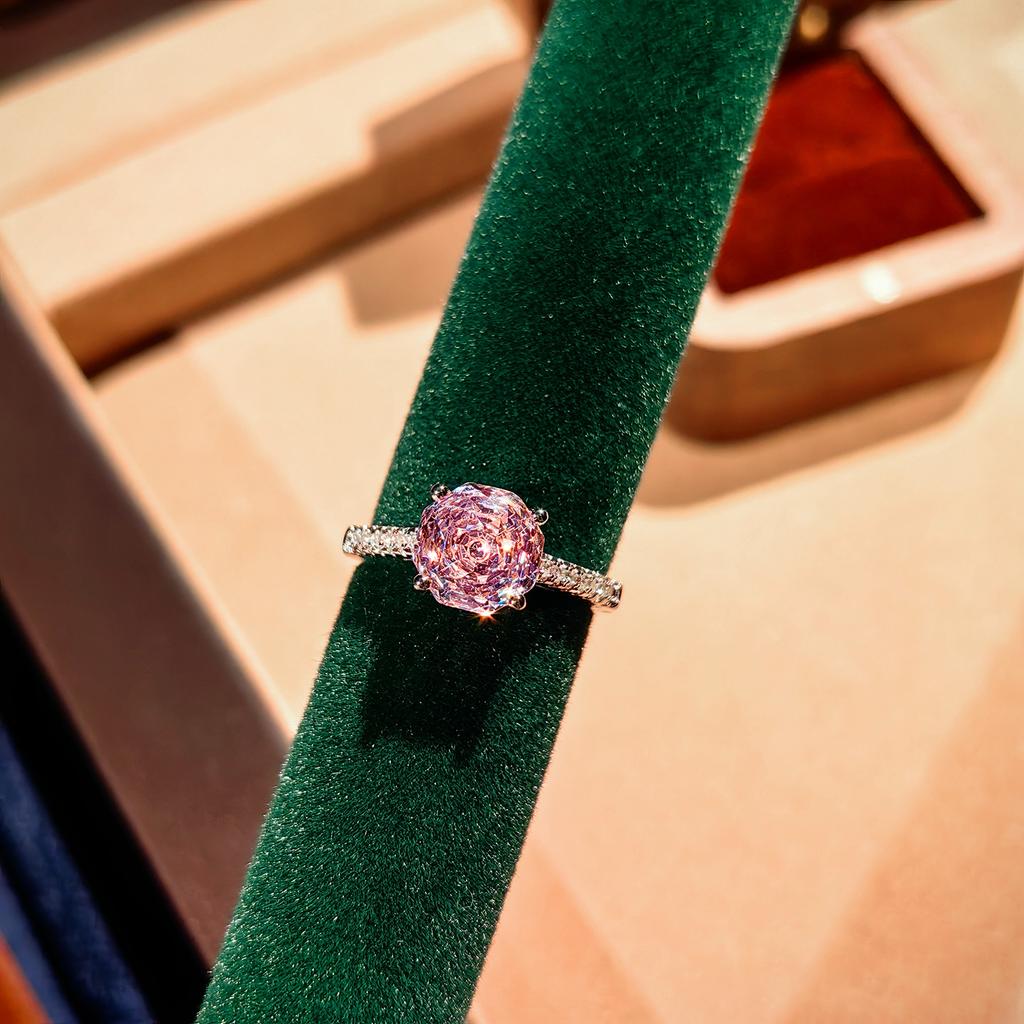 Octagonal Millennium Rose Cut Paraiba Necklace Pendant With High Carbon Diamond Colorful Diamond Stud Earrings Yellow Diamond Ring Women