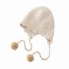 Pompom Baby Knit Hat Ear Protection Lacing Bonnet Soft Earflap Hats  For Kids