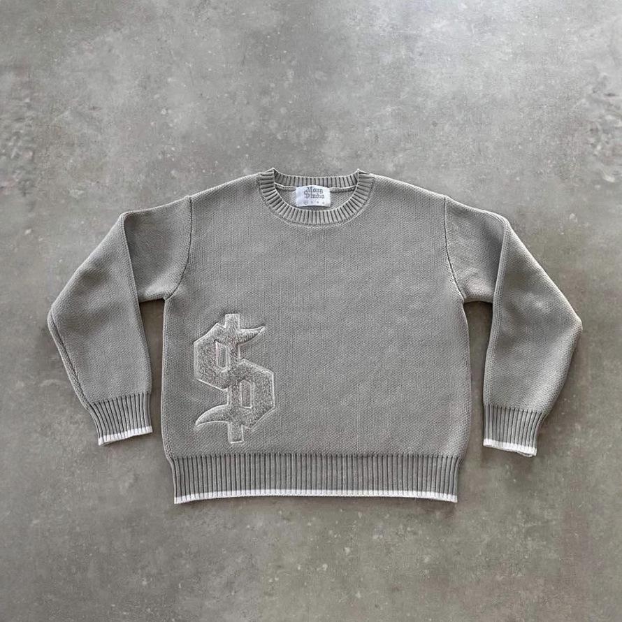 Unisex Europäischer Lässiger Locker Geschnittener Pullover mit Langen Ärmeln und Rundem Halsausschnitt für Herbst und Winter