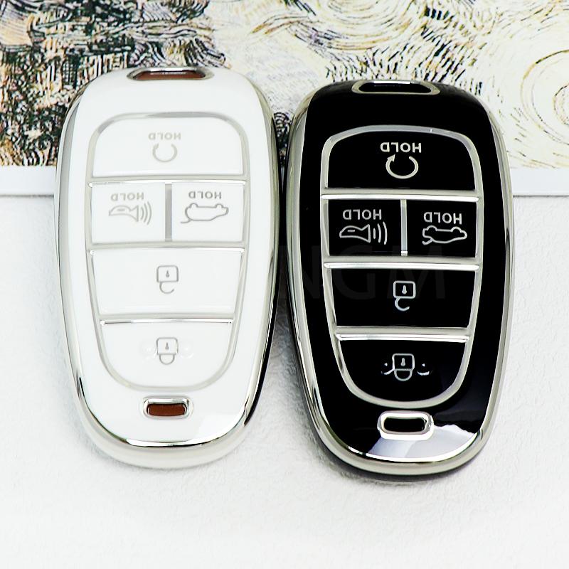 4 5 6 7 8 Buttons TPU Remote Key Shell Fob Case Cover for Hyundai 2020-2021 Sonata Nexo DN8 Santa Fe TM Tucson NX4 Staria Ioniq